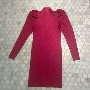 Alice + Olivia puffed long sleeve mini dress.